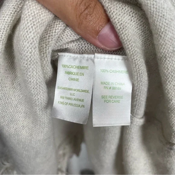 LILLY PULITZER Avenue Heathered 100% Cashmere Cardigan Wrap with Tassels Size L - Picture 12 of 12